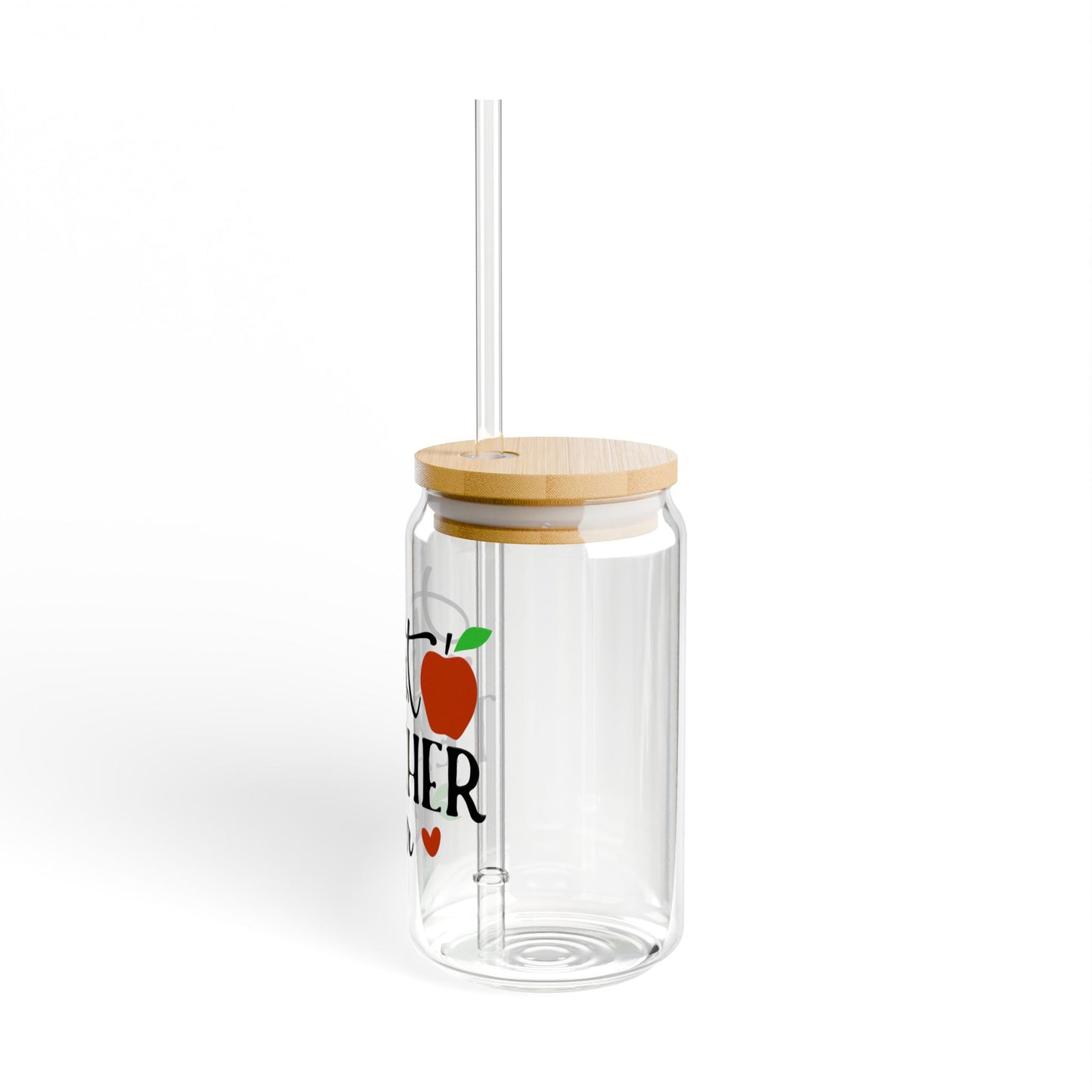 Best Teacher Ever Sipper Glass - 16oz Tumbler with Straw