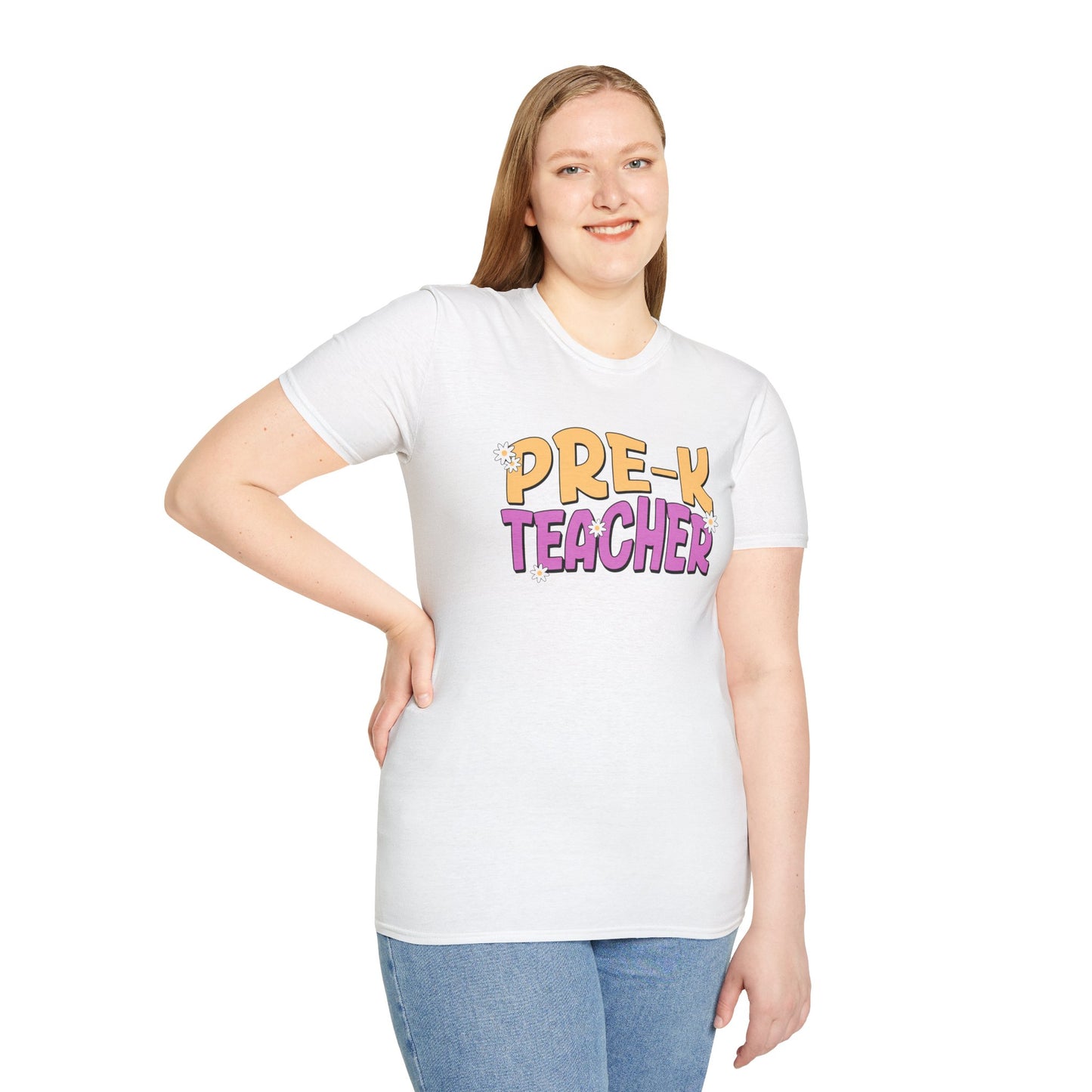 Pre-K Teacher with Flowers