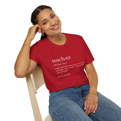 Definition of Teacher - White Text