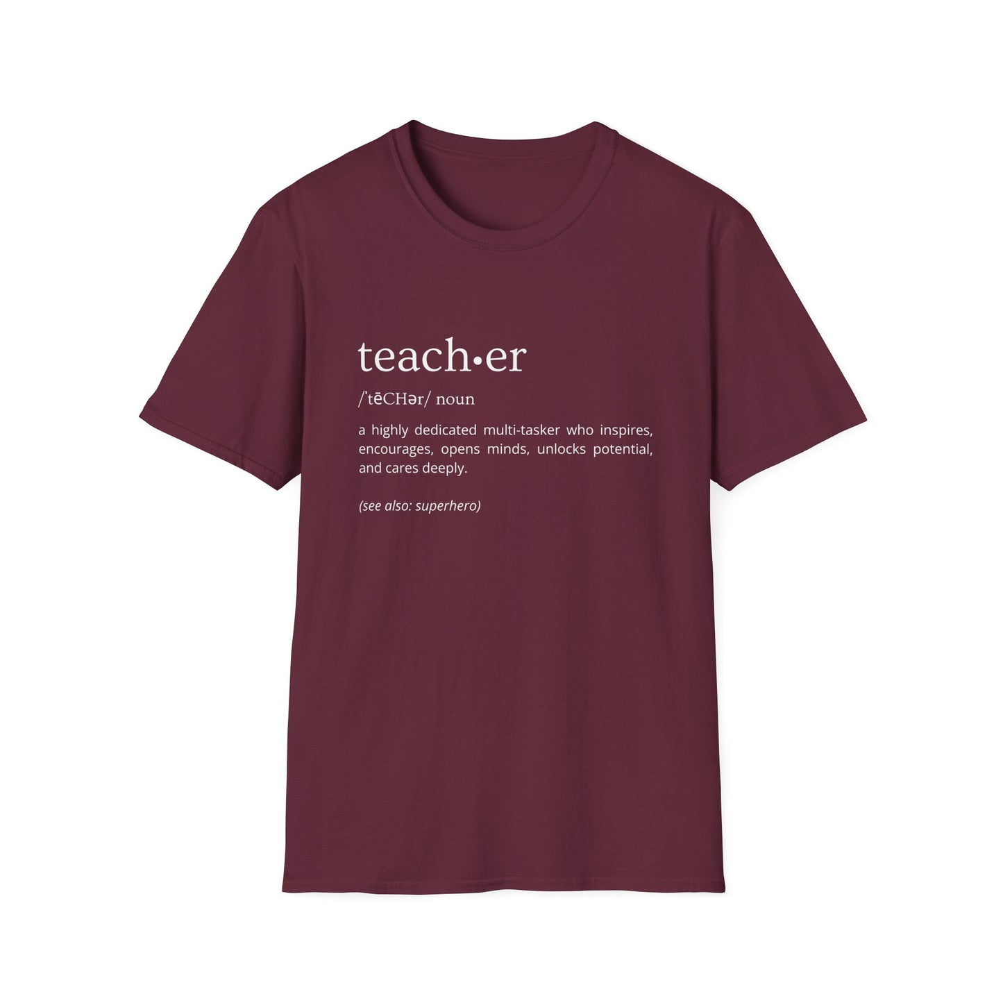 Definition of Teacher - White Text