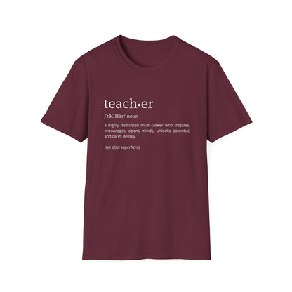 Definition of Teacher - White Text
