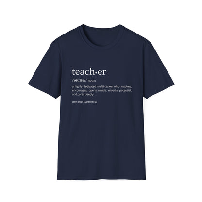 Definition of Teacher - White Text