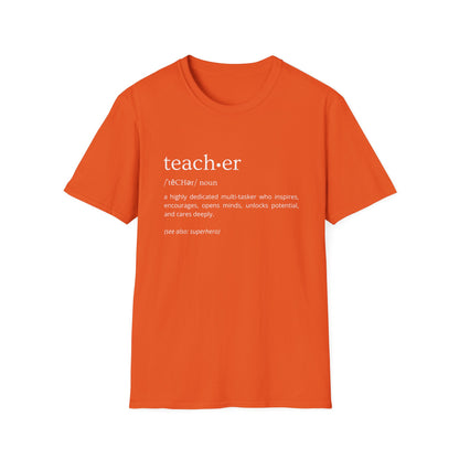 Definition of Teacher - White Text