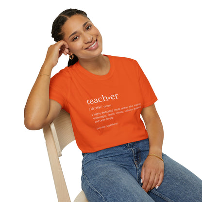 Definition of Teacher - White Text