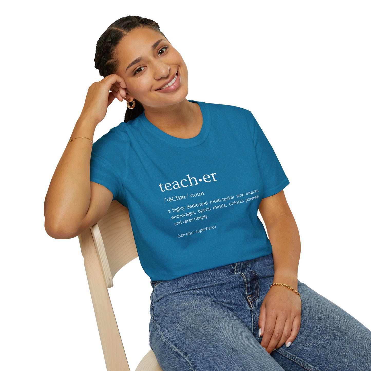 Definition of Teacher - White Text