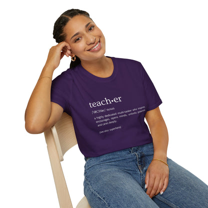 Definition of Teacher - White Text
