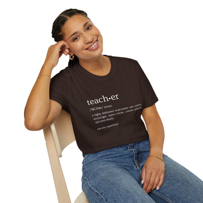 Definition of Teacher - White Text