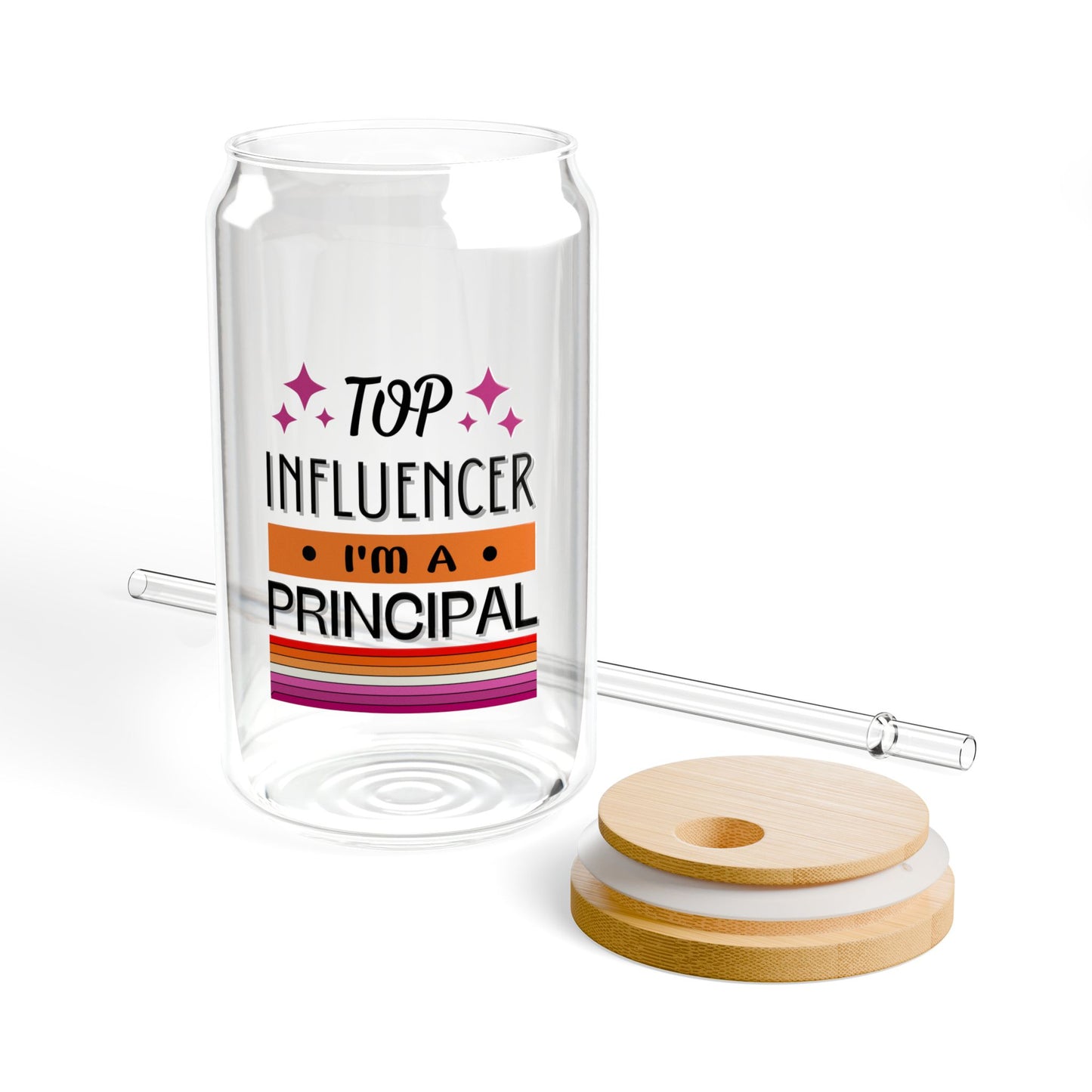 Principal Top Influencer Sipper Glass - 16oz Tumbler with Straw