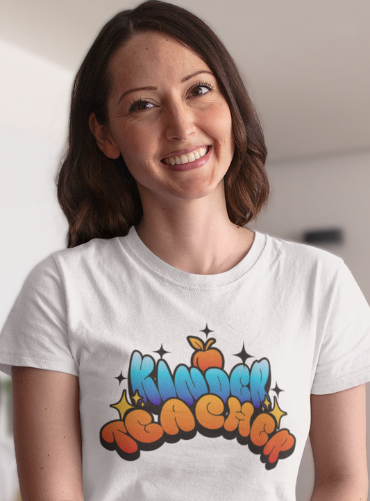 Kinder Teacher with Apple