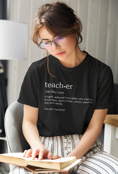 Definition of Teacher - White Text