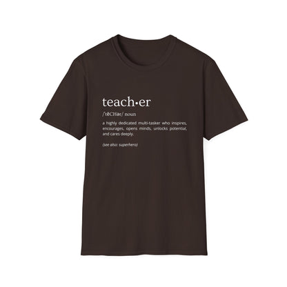 Definition of Teacher - White Text