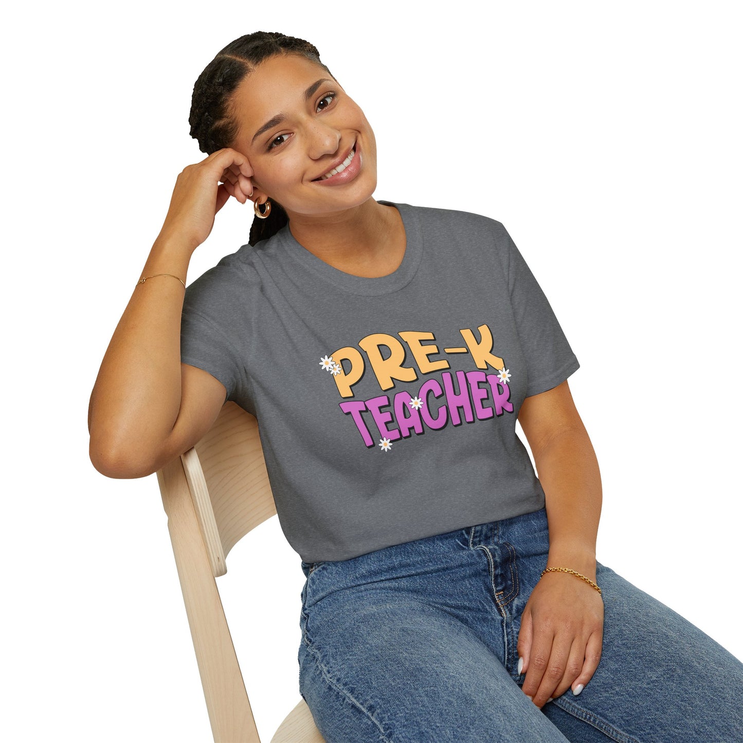 Pre-K Teacher with Flowers