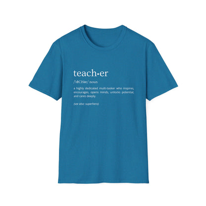 Definition of Teacher - White Text