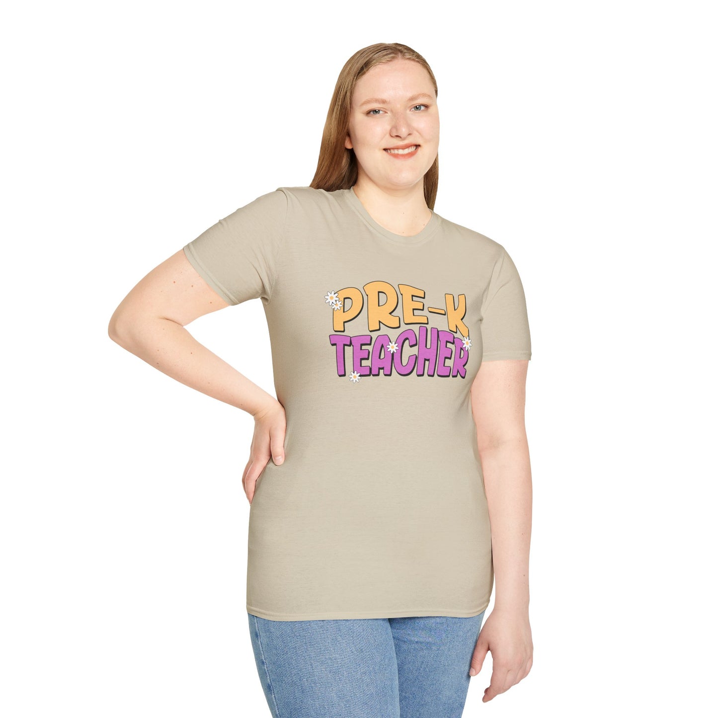Pre-K Teacher with Flowers