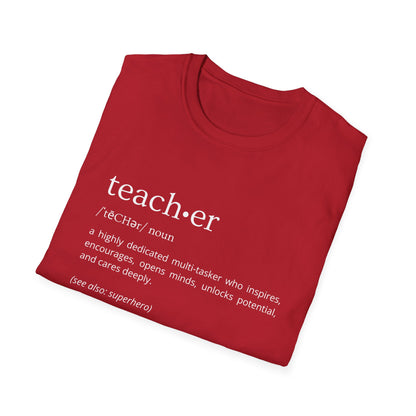 Definition of Teacher - White Text