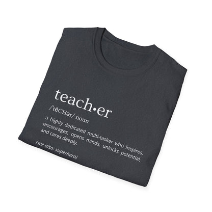 Definition of Teacher - White Text