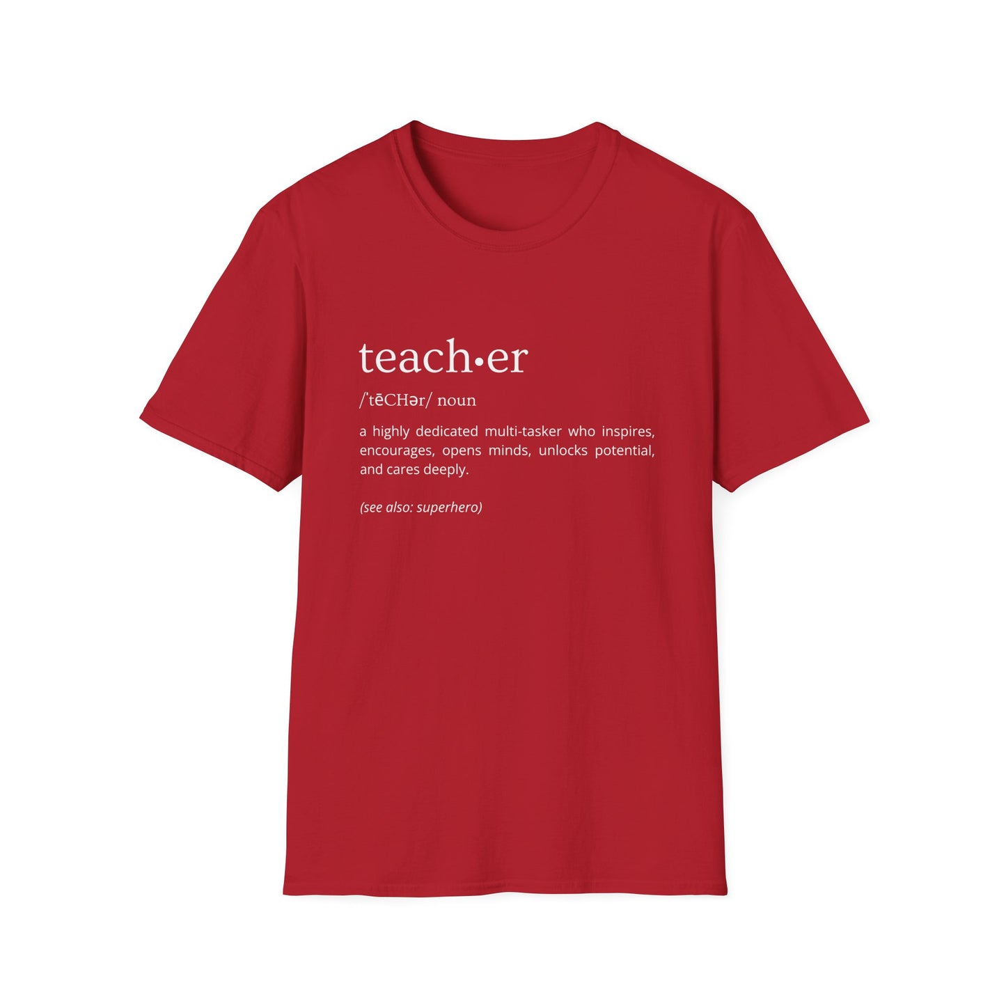 Definition of Teacher - White Text