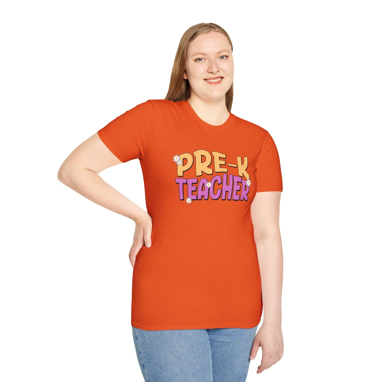 Pre-K Teacher with Flowers