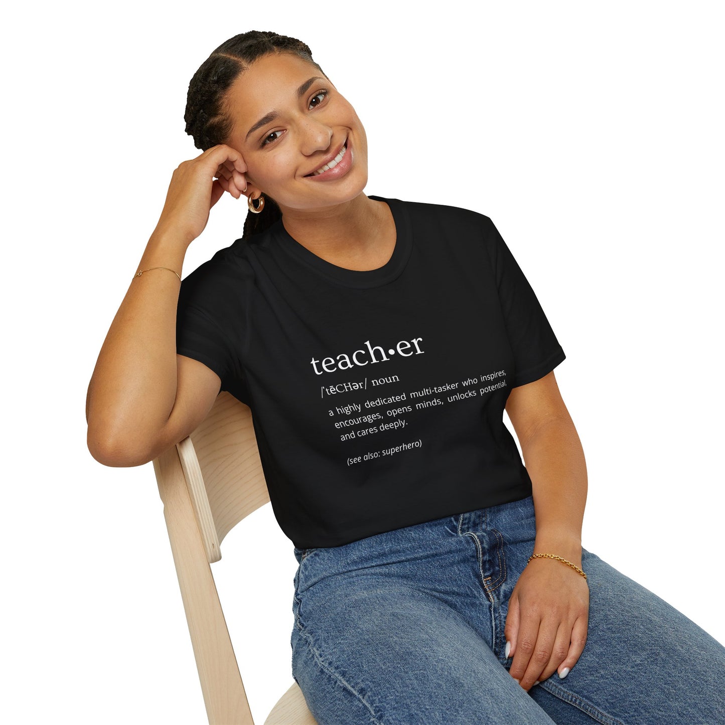 Definition of Teacher - White Text