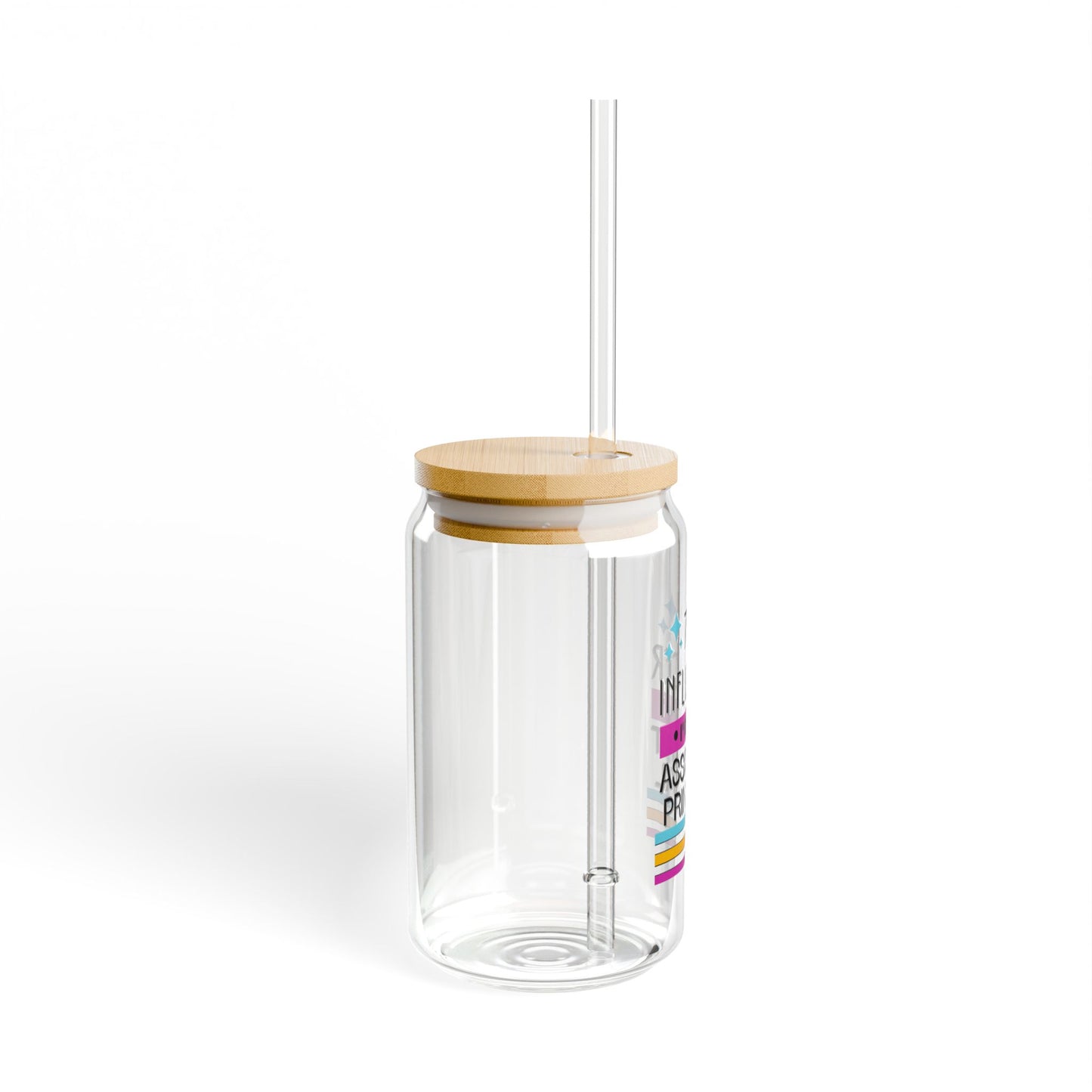 Asst Principal Influencer Sipper Glass - 16oz Tumbler with Straw