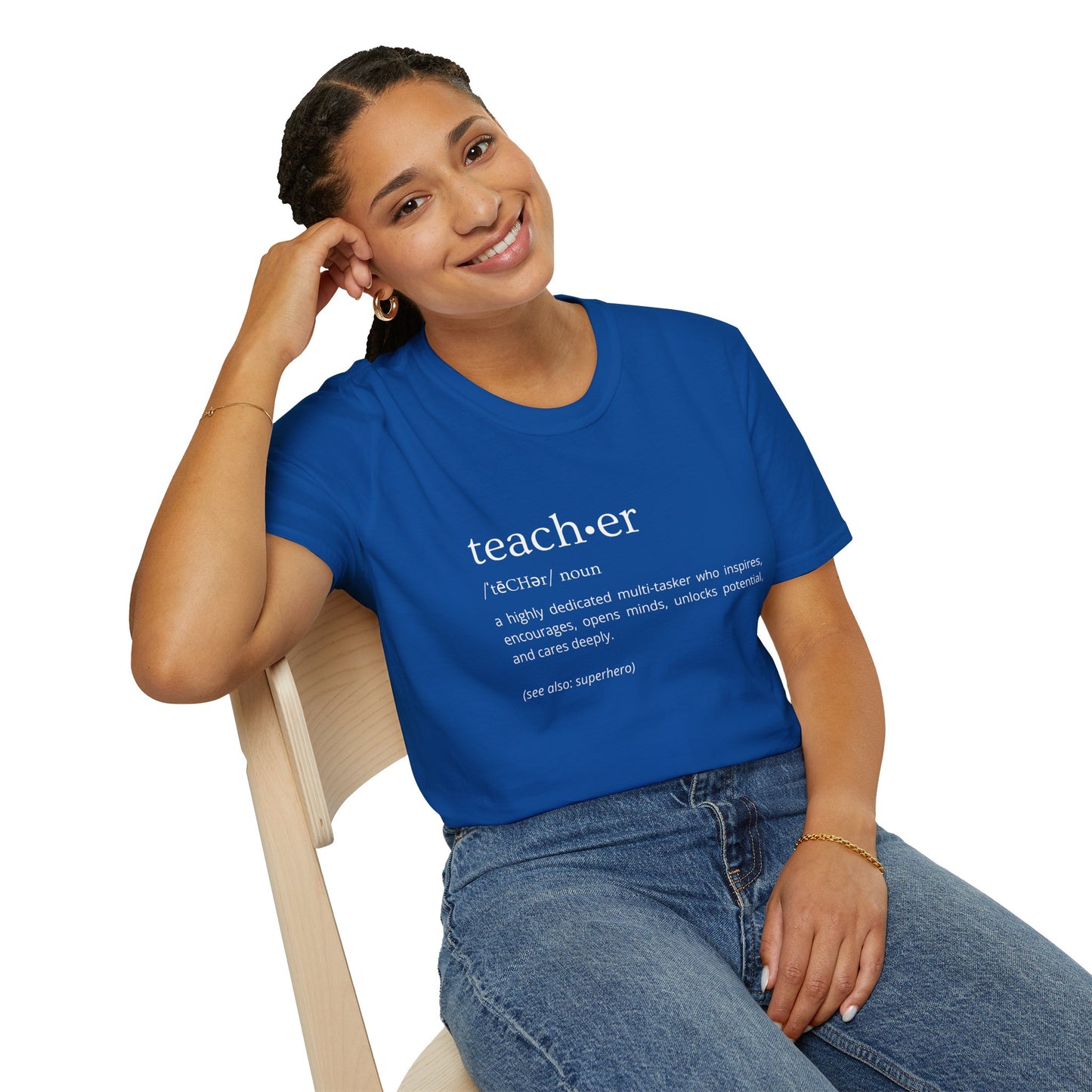 Definition of Teacher - White Text