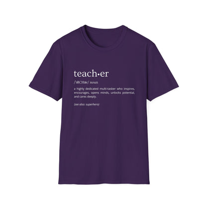 Definition of Teacher - White Text
