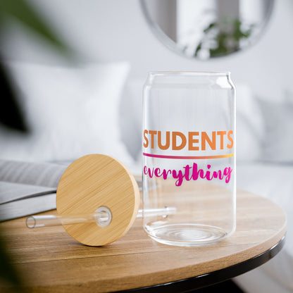 Students Over Everything Sipper Glass - 16oz Tumbler with Straw