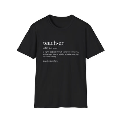 Definition of Teacher - White Text